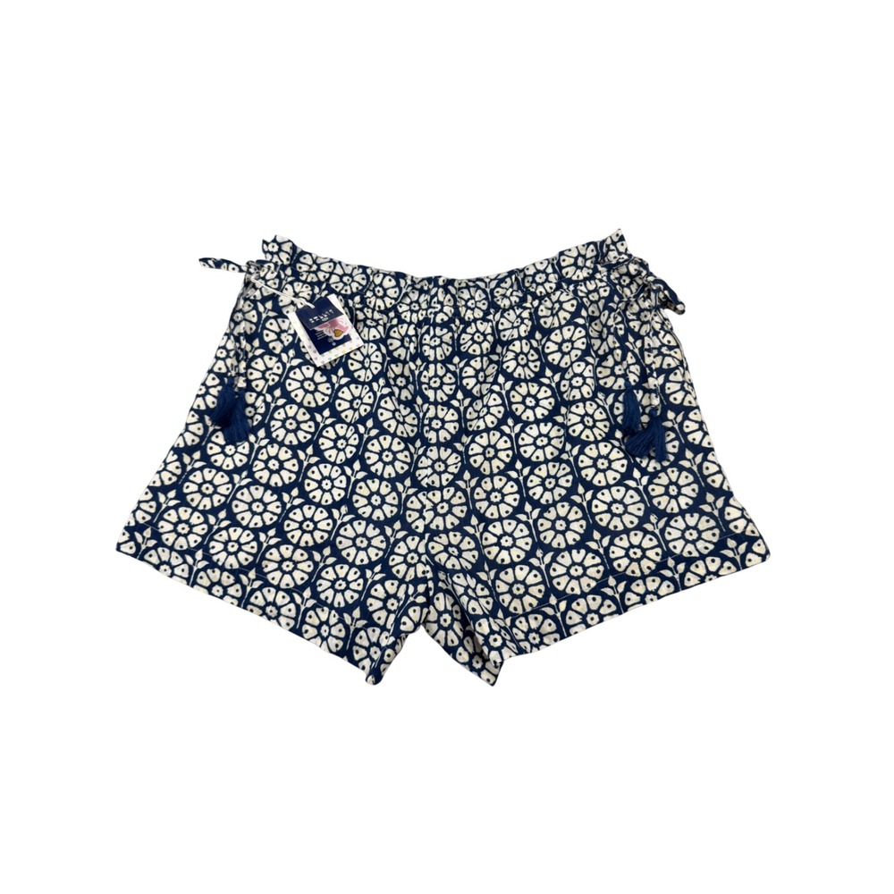 Roller Rabbit Target Navy Daisy Floral Tassel Shorts XL NWT Blue White Cotton